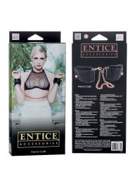 Черные мягкие наручники Entice French Cuffs с цепью - California Exotic Novelties - купить с доставкой в Брянске