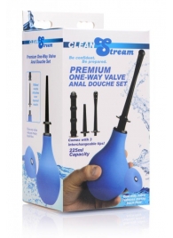 Анальный душ с 3 насадками Premium One-way Valve Anal Douche Set - XR Brands - купить с доставкой в Брянске