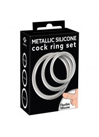 Набор из 3 эрекционных колец под металл Metallic Silicone Cock Ring Set - Orion - в Брянске купить с доставкой