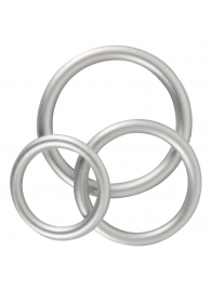 Набор из 3 эрекционных колец под металл Metallic Silicone Cock Ring Set - Orion - в Брянске купить с доставкой
