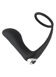 Черное эрекционное кольцо с анальной вибропробкой Vibrating Ring   Plug - Orion - в Брянске купить с доставкой