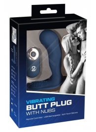 Синий вибростимулятор простаты Vibrating Butt Plug - 11,7 см. - Orion - в Брянске купить с доставкой