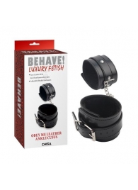 Черные оковы на ноги Obey Me Leather Ankle Cuffs - Chisa - купить с доставкой в Брянске