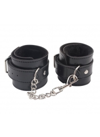 Черные оковы на ноги Obey Me Leather Ankle Cuffs - Chisa - купить с доставкой в Брянске