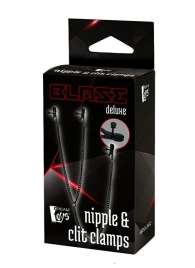 Черные зажимы на соски и клитор на цепочке DELUXE NIPPLE   CLIT CLAMPS - Dream Toys - купить с доставкой в Брянске