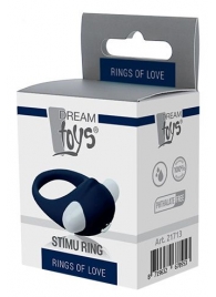 Гладкое синее эрекционное виброкольцо STIMU RING - Dream Toys - в Брянске купить с доставкой