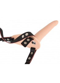 Телесный поясной страпон с вибрацией Vibrating Strap-On - 15,7 см. - Orion - купить с доставкой в Брянске