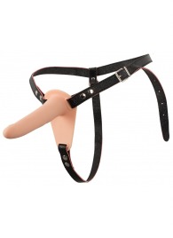 Телесный поясной страпон с вибрацией Vibrating Strap-On - 15,7 см. - Orion - купить с доставкой в Брянске