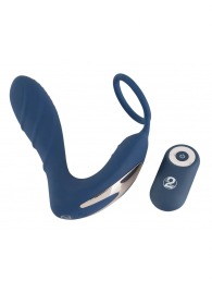 Синий вибростимулятор простаты с кольцом - 14,5 см. - Orion - в Брянске купить с доставкой