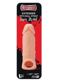 Телесная насадка EXTENDER WITH BALL STRAP 5.5 - 14 см. - Dream Toys - в Брянске купить с доставкой