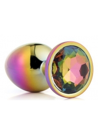 Голографическая анальная втулка с радужным кристаллом - 7,1 см. - Dream Toys - купить с доставкой в Брянске
