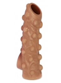 Телесная насадка с бугорками и открытой головкой Nude Sleeve L - 14 см. - KOKOS - в Брянске купить с доставкой