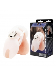 Белая клетка целомудрия Silicone Chastity Cage - BlueLine - купить с доставкой в Брянске