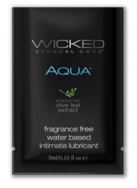 Легкий лубрикант на водной основе с алое Wicked Aqua - 3 мл. - Wicked - купить с доставкой в Брянске