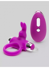 Лиловое виброкольцо с пультом ДУ Remote Control Cock Ring - Happy Rabbit - в Брянске купить с доставкой