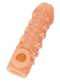 Телесная закрытая насадка с пучками шишечек Cock Sleeve Size S - 13,8 см. - KOKOS - в Брянске купить с доставкой Телесная закрытая насадка с пучками шишечек Cock Sleeve Size S - 13,8 см. - KOKOS - в Брянске купить с доставкой