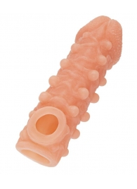 Телесная закрытая насадка с шариками Cock Sleeve Size S - 13,8 см. - KOKOS - в Брянске купить с доставкой