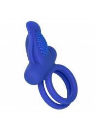 Синее перезаряжаемое эрекционное кольцо Silicone Rechargeable Dual Pleaser Enhancer - California Exotic Novelties - в Брянске купить с доставкой