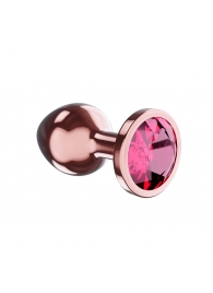 Пробка цвета розового золота с малиновым кристаллом Diamond Ruby Shine S - 7,2 см. - Lola Games - купить с доставкой в Брянске