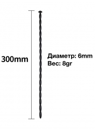 Черный уретральный расширитель - 30 см. - Rubber Tech Ltd - купить с доставкой в Брянске