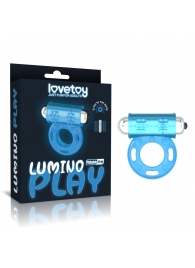 Голубое, светящееся в темноте эрекционное виброкольцо Lumino Play Vibrating Penis Ring - Lovetoy - в Брянске купить с доставкой