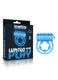 Голубое, светящееся в темноте виброкольцо Lumino Play Vibrating Penis Ring - Lovetoy - в Брянске купить с доставкой