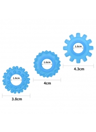 Набор из 3 голубых, светящихся в темноте эрекционных колец Lumino Play - Lovetoy - в Брянске купить с доставкой