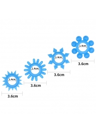 Набор из 4 голубых, светящихся в темноте эрекционных колец Lumino Play - Lovetoy - в Брянске купить с доставкой