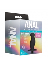 Черный анальный вибромассажёр Silicone Vibrating Prostate Massager 02 - 10,8 см. - Blush Novelties - в Брянске купить с доставкой