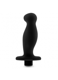 Черный анальный вибромассажёр Silicone Vibrating Prostate Massager 02 - 10,8 см. - Blush Novelties - в Брянске купить с доставкой