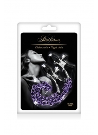 Зажимы для сосков с фиолетовой цепочкой Sweet Caress Nipple Chain - Sweet Caress - купить с доставкой в Брянске