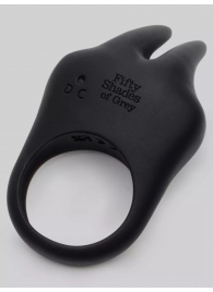 Черное эрекционное виброкольцо Sensation Rechargeable Vibrating Rabbit Love Ring - Fifty Shades of Grey - в Брянске купить с доставкой