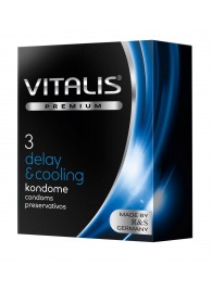 Презервативы VITALIS PREMIUM delay   cooling с охлаждающим эффектом - 3 шт. - Vitalis - купить с доставкой в Брянске