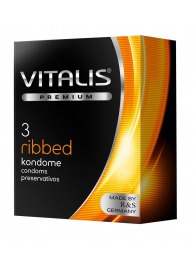 Ребристые презервативы VITALIS PREMIUM ribbed - 3 шт. - Vitalis - купить с доставкой в Брянске