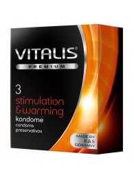 Презервативы VITALIS PREMIUM stimulation   warming с согревающим эффектом - 3 шт. - Vitalis - купить с доставкой в Брянске