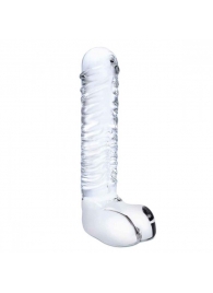 Прозрачный фаллоимитатор 8  Realistic Ribbed Glass Dildo - 20,3 см. - Glas