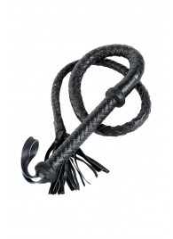 Длинный кожаный кнут с хлопушками на конце - ToyFa - купить с доставкой в Брянске