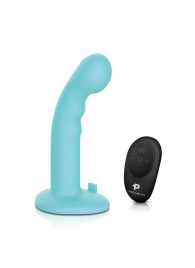 Голубая изогнутая насадка 6in Remote Control Ripple P-Spot G-Spot на черных трусиках - 16 см. - Pegasus - купить с доставкой в Брянске