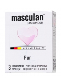 Супертонкие презервативы Masculan Pur - 3 шт. - Masculan - купить с доставкой в Брянске