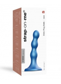 Голубая насадка Strap-On-Me Dildo Plug Balls size S - Strap-on-me - купить с доставкой в Брянске