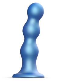 Голубая насадка Strap-On-Me Dildo Plug Balls size S - Strap-on-me - купить с доставкой в Брянске