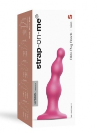 Розовая насадка Strap-On-Me Dildo Plug Beads size S - Strap-on-me - купить с доставкой в Брянске