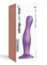 Фиолетовая насадка Strap-On-Me Dildo Plug Curvy size L - Strap-on-me - купить с доставкой в Брянске