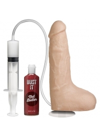 Телесный фаллоимитатор с имитацией семяизвержения Bust It Squirting Realistic Cock - 23,36 см. - Doc Johnson