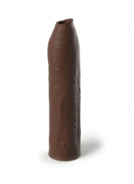 Коричневая насадка-удлинитель Uncut Silicone Penis Enhancer - 17,8 см. - Pipedream - в Брянске купить с доставкой