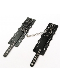 Узорчатые кожаные оковы с регулируемыми ремешками - Crazy Handmade - купить с доставкой в Брянске