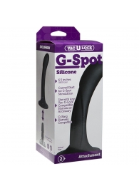 Черная изогнутая насадка Vac-U-Lock G-Spot - 16,5 см. - Doc Johnson - купить с доставкой в Брянске