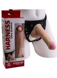 Страпон Harness из двух предметов: трусики с плугом и насадка-фаллос - 17 см. - LOVETOY (А-Полимер) - купить с доставкой в Брянске