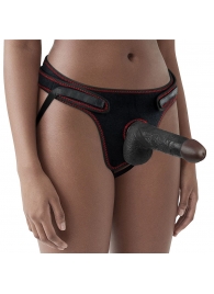 Женский темнокожий страпон Easy Strapon Set 7 Inch - 18 см. - Lovetoy - купить с доставкой в Брянске