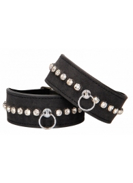 Черные поножи Diamond Studded Ankle Cuffs - Shots Media BV - купить с доставкой в Брянске